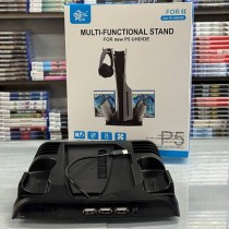 Подставка для PS5 Slim с вентилятором, зарядкой DualSense и держателем дисков (KJH-P5D-002)